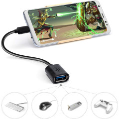 Fertuo Type C Mâle vers USB 3.1 Femelle Host OTG Câble Compatible avec Samsung Galaxy Tab A11 / A9 / A8 / A7 / S11 / S10+ / S9 /