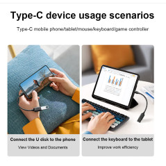 Fertuo Type C Mâle vers USB 3.1 Femelle Host OTG Câble Compatible avec Samsung Galaxy Tab A11 / A9 / A8 / A7 / S11 / S10+ / S9 /