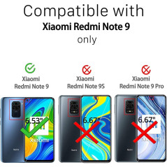LeYi Coque pour Xiaomi Redmi Note 9 avec 2 Verre Trempé et 2 Protection Camera, Anneau Support Militaire Anti-Chute Bumper Antic