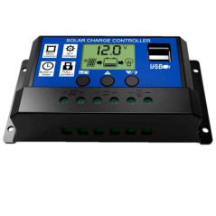 JZK 20A 12V / 24V Contrôleur de Charge de Panneau Solaire Intelligent avec écran LCD et Port USB, Protection Contre Les surinten