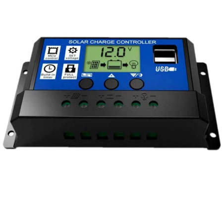 JZK 20A 12V / 24V Contrôleur de Charge de Panneau Solaire Intelligent avec écran LCD et Port USB, Protection Contre Les surinten