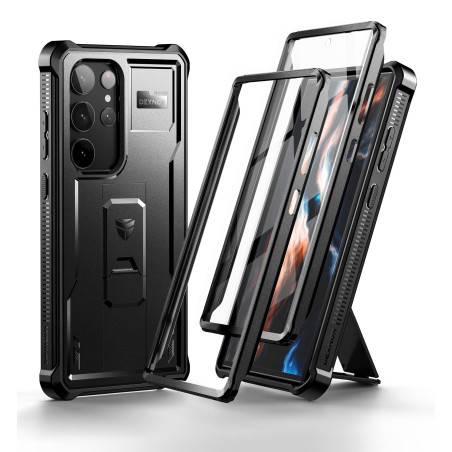 Dexnor Coque de Protection Robuste pour Samsung Galaxy S23 Ultra - Double Cadre Avant et Support - Technologie d'amortissement -