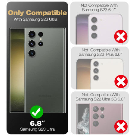 Dexnor Coque de Protection Robuste pour Samsung Galaxy S23 Ultra - Double Cadre Avant et Support - Technologie d'amortissement -