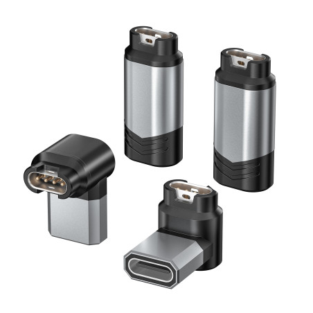RUXELY Adaptateur USB C vers Gar/Min 4Pack,90 Degrés Câble Watch Chargeur Type C Connecteur Compatible avec Garmin Montre Fenix 