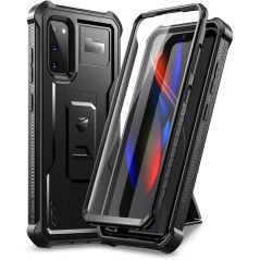 Dexnor Coque pour Samsung S20, Protection d'écran intégrée et béquille, Protection de qualité Militaire résistante aux Chocs pou
