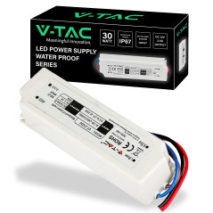 V-TAC Transformateur LED 30W 12V 2.5A avec 1 Sortie - Adaptateur Alimentation Rubans LED - Transformateur de Plastique pour Appa