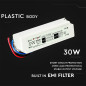 V-TAC Transformateur LED 30W 12V 2.5A avec 1 Sortie - Adaptateur Alimentation Rubans LED - Transformateur de Plastique pour Appa