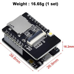 XTVTX ESP32-CAM Carte WiFi Bluetooth ESP32-CAM-MB Micro USB vers port série avec module appareil photo OV2640 2 MP double mode c
