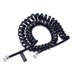 Keple Câble téléphonique RJ10 incurvé à ressort en spirale pour combiné téléphonique 2 mètres Compatible avec les téléphones fix