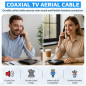 Keple Câble téléphonique RJ10 incurvé à ressort en spirale pour combiné téléphonique 2 mètres Compatible avec les téléphones fix