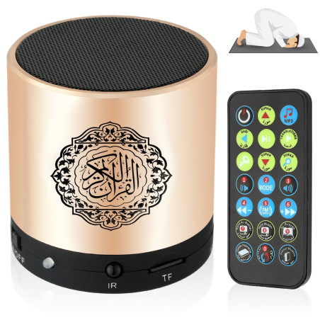 Anlising USB Haut-Parleur Numérique du Coran Lecteur MP3,Traducteur Remote Control Speaker, Portable Rechargeable avec Télécomma