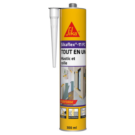 SIKA - Mastic joint et colle multi-usages - Sikaflex 11 FC Purform Blanc - Tout en un - Multisupports - Intérieur et extérieur -