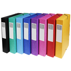 Exacompta - Réf. 50606E - 8 boites de classement avec élastiques Exabox - en carte lustrée 600g/m2 - Dos 6 cm - dimensions 25 x