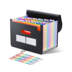 ThinkTex Trieur A4, 12 Compartiments Trieur Document, Rangement Papier Administratif, Range Document avec Intercalaire, Support