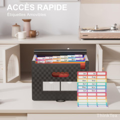ThinkTex Trieur A4, 12 Compartiments Trieur Document, Rangement Papier Administratif, Range Document avec Intercalaire, Support 
