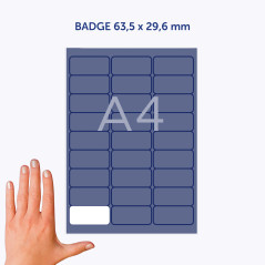 Avery - 540 badges adhésifs en soie d'acétate Laser blanches 63,5 x 29,6 mm - badges autocollants textiles à personnaliser facil