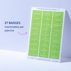 Avery - 540 badges adhésifs en soie d'acétate Laser blanches 63,5 x 29,6 mm - badges autocollants textiles à personnaliser facil
