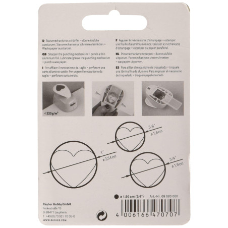 Rayher perforatrice motif rond 1,9 cm (3/4'') p. scrapbooking, gris, 69083000