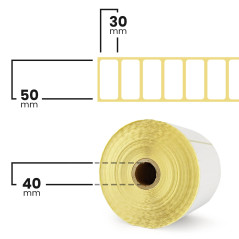 Netuno 1 rouleau d'étiquettes thermiques blanches 50 x 30 mm 40mm 1000 pièces par rouleau étiquettes adhésives en rouleaux pour