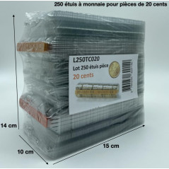 Monetique L250TC020 Paquet de 250 étuis monnaie 0,20 euro