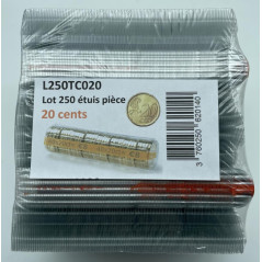 Monetique L250TC020 Paquet de 250 étuis monnaie 0,20 euro