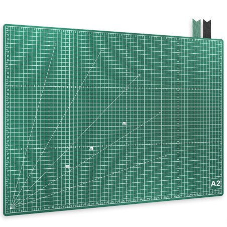 ACROPAQ Tapis de Decoupe A2 - Auto-Réparateur, A2 (60 x 45 cm), 5 Couches de protection pour vos meubles, Avec grilles et repère