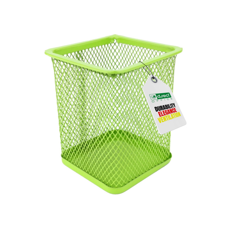 D.RECT Pot à crayons carré en métal | Porte-stylo cube en métal | Gobelet multifonction pour stylo à bille | conception de maill D.RECT Pot à crayons carré en métal | Porte-stylo cube en métal | Gobelet multifonction pour stylo à bille | conception de maill