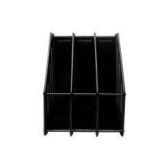 Exerz Porte-revues de Bureau/Range-revues/Porte-Magazine en métal à Trois rangées/Boîte de Rangement en métal -3 Compartiments C