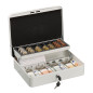 Relaxdays Caisse à Monnaie, verrouillable, monnayeur & 4 Compartiments à Billets, Fer, HLP 8,5 x 30,5 x 24,5 cm, Blanc Relaxdays Caisse à Monnaie, verrouillable, monnayeur & 4 Compartiments à Billets, Fer, HLP 8,5 x 30,5 x 24,5 cm, Blanc