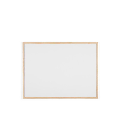Bi-Office Budget - Tableau Blanc, 80 x 60 cm, avec 1 Marqueur, Tableau à Mémo avec Cadre en Bois et Surface Non-Magnétique