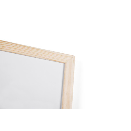 Bi-Office Budget - Tableau Blanc, 80 x 60 cm, avec 1 Marqueur, Tableau à Mémo avec Cadre en Bois et Surface Non-Magnétique