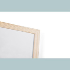 Bi-Office Budget - Tableau Blanc, 80 x 60 cm, avec 1 Marqueur, Tableau à Mémo avec Cadre en Bois et Surface Non-Magnétique