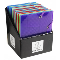 Exacompta - Réf. 50700E - Carton de 25 chemises à élastiques Crystal pour format pocket - pochette 3 rabats - en polypropylène h