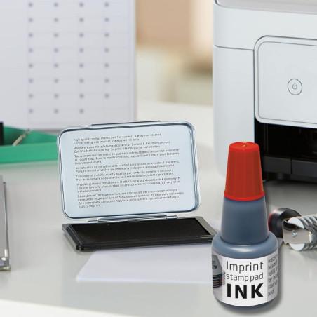Imprint 7711 Recharge d'encre pour tampon encreur 9071M, 9072M, 9073M – 1 flacon de recharge 24 ml, rouge, encre à base d'eau, e