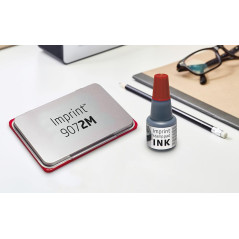 Imprint 7711 Recharge d'encre pour tampon encreur 9071M, 9072M, 9073M – 1 flacon de recharge 24 ml, rouge, encre à base d'eau, e