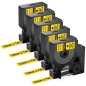 Upwinning 45018 Ruban Jaune 12mm x 7m Compatible avec Dymo Ruban D1 12mm x 7m 45018 S0720580 Noir sur Jaune, Recharge D1 Ruban C