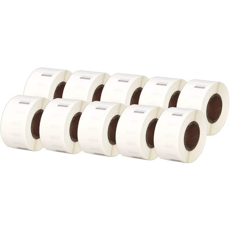 Aftertech 10x 99017 12,5x51mm Rouleaux d'étiquettes adhésives compatibles (220 étiquettes/rouleau = 2200 au total) pour impriman