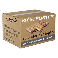 Kit de 80 blisters conteneurs assortis (10 par coupure) en plastique transparent pour pièces de monnaie