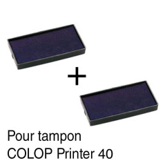 2 Cassette d'encre recharge pour tampon COLOP Printer 40 59x23mm Rouge