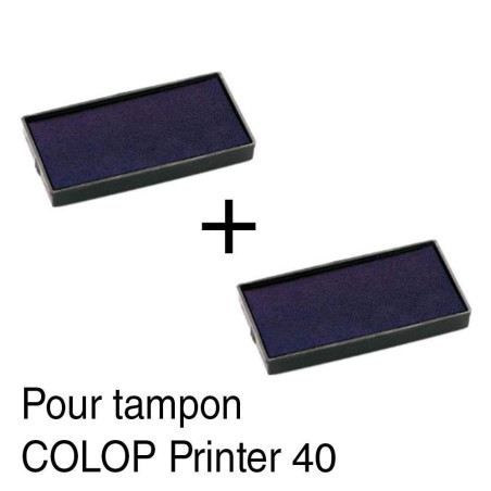 2 Cassette d'encre recharge pour tampon COLOP Printer 40 59x23mm Rouge