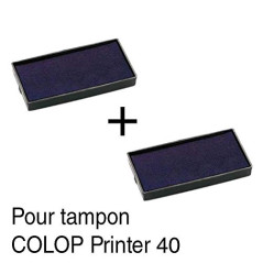 2 Cassette d'encre recharge pour tampon COLOP Printer 40 59x23mm Rouge