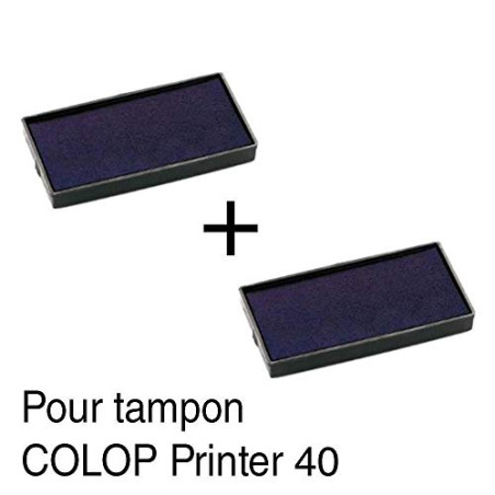 2 Cassette d'encre recharge pour tampon COLOP Printer 40 59x23mm Rouge