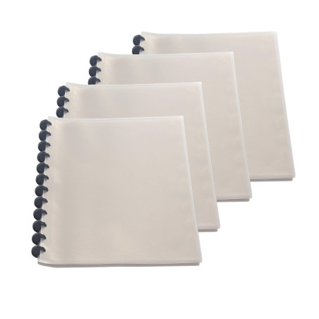 TUKA-i-AKUT 4pcs A4 Reliure Protège-Documents, pour 80 feuilles, 40 Pochettes Transparentes, PP Chemise Poche, Affichage Livre P