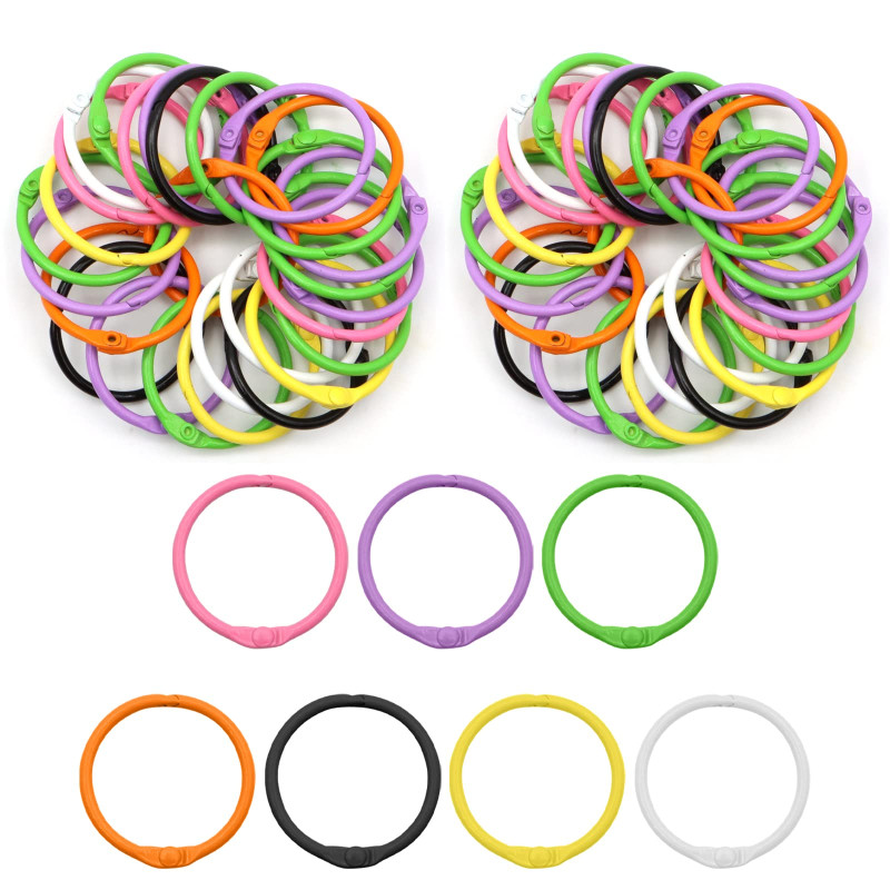 VEGCOO 30 PCS Anneaux de Livre en Métal, Anneaux de Reliure, Reliure Anneaux Métalliques, pour Cahier Scrapbooking Livre Classeu