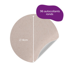 AVERY - 96 Autocollants Kraft Ronds Personnalisables - 100% Recyclés - Diamètre de 40 mm - Impression Jet d’Encre