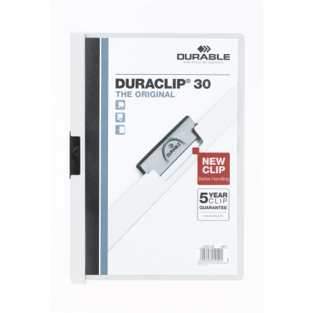 Durable 222702 Duraclip 30 Sachet de 5 Chemise de Présentation à Clip Blanc