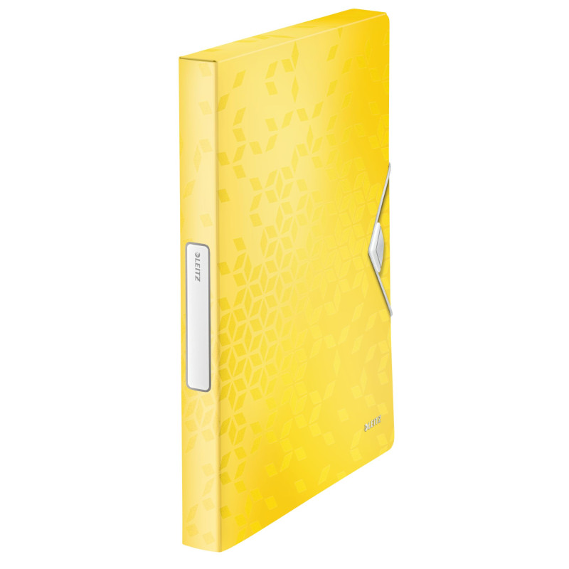 Leitz – Boîte de Classement A4, PP 30 mm, Capacité 250 Feuilles, Fermeture Élastique, Étiquette pour Identification, Jaune WOW, Leitz – Boîte de Classement A4, PP 30 mm, Capacité 250 Feuilles, Fermeture Élastique, Étiquette pour Identification, Jaune WOW,