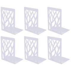 3 Paires Bookends, Serre-Livre en Métal pour Livres Cale Livre et CDs Anti-Dérapant pour Bureau, Ecole et Maison, Séparateurs de