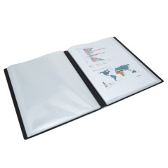 Rapesco 1650 Germ-Savvy Antibactérien, Protège-Document Rigide A4 en Polypropylène, 36 Pochettes, Noir