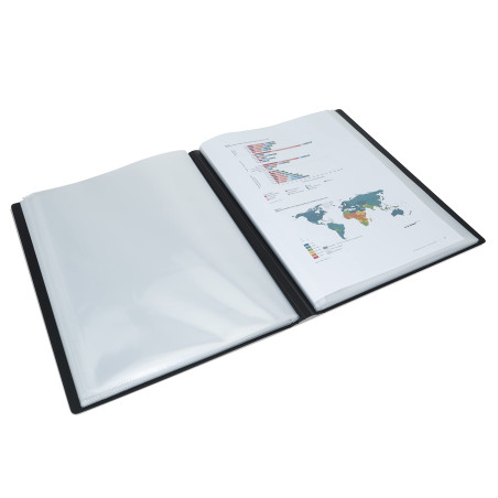 Rapesco 1650 Germ-Savvy Antibactérien, Protège-Document Rigide A4 en Polypropylène, 36 Pochettes, Noir